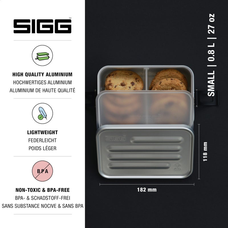 Sigg - Metal Lunch Box Plus - Food Container with Compartments - Swiss Design - Dishwasher Safe - Ultra Light - S/L - Image 3